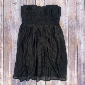 Black & Gold Strapless Dress from FOREVER21